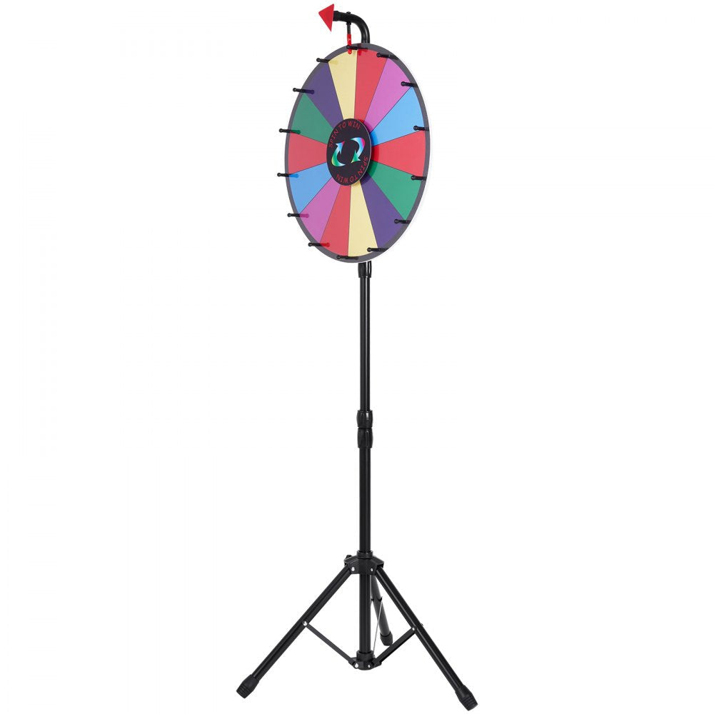 ODDTOOLS 18 inch Spinning Prize Wheel, 14 Slots Spinning Wheel with Height Adjustable Stand, Roulette Wheel with a Dry Erase, and a Storage Bag, Win Fortune Spin Games in Party Pub Trade Show Carnival