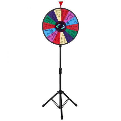 ODDTOOLS 18 inch Spinning Prize Wheel, 14 Slots Spinning Wheel with Height Adjustable Stand, Roulette Wheel with a Dry Erase, and a Storage Bag, Win Fortune Spin Games in Party Pub Trade Show Carnival