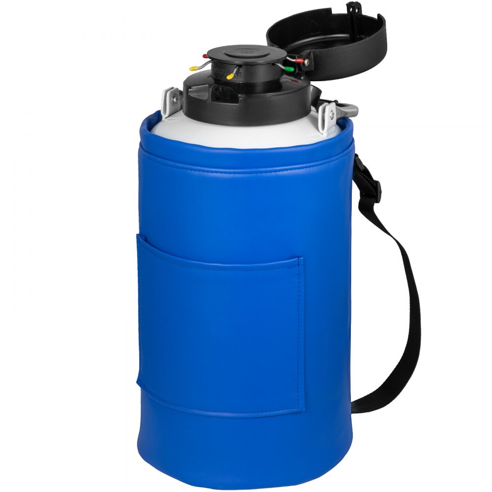 ODDTOOLS 3L Liquid Nitrogen Container Aluminum Alloy Liquid Nitrogen Tank Static Cryogenic Container Liquid Nitrogen Container with 6 Canisters and Carry Bag