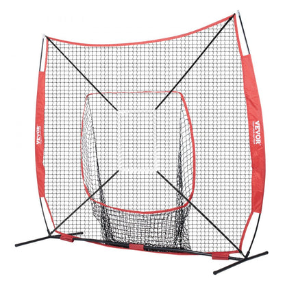 ODDTOOLS 7x7 ft Baseball Softball Practice Net, Portable Baseball Training Net for Hitting Batting Catching Pitching, Backstop Baseball Equipment with Bow Frame, Carry Bag, Strike Zone, Ball, Batting Tee