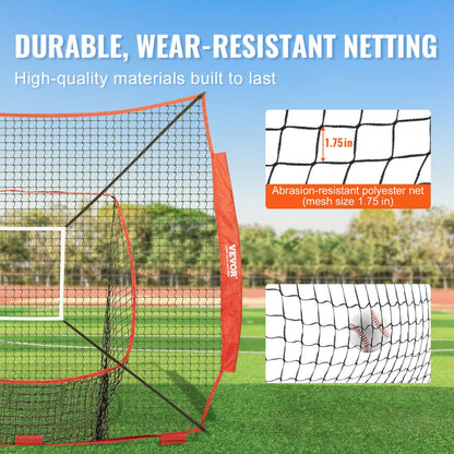 ODDTOOLS 7x7 ft Baseball Softball Practice Net, Portable Baseball Training Net for Hitting Batting Catching Pitching, Backstop Baseball Equipment Training Aids with Strike Zone