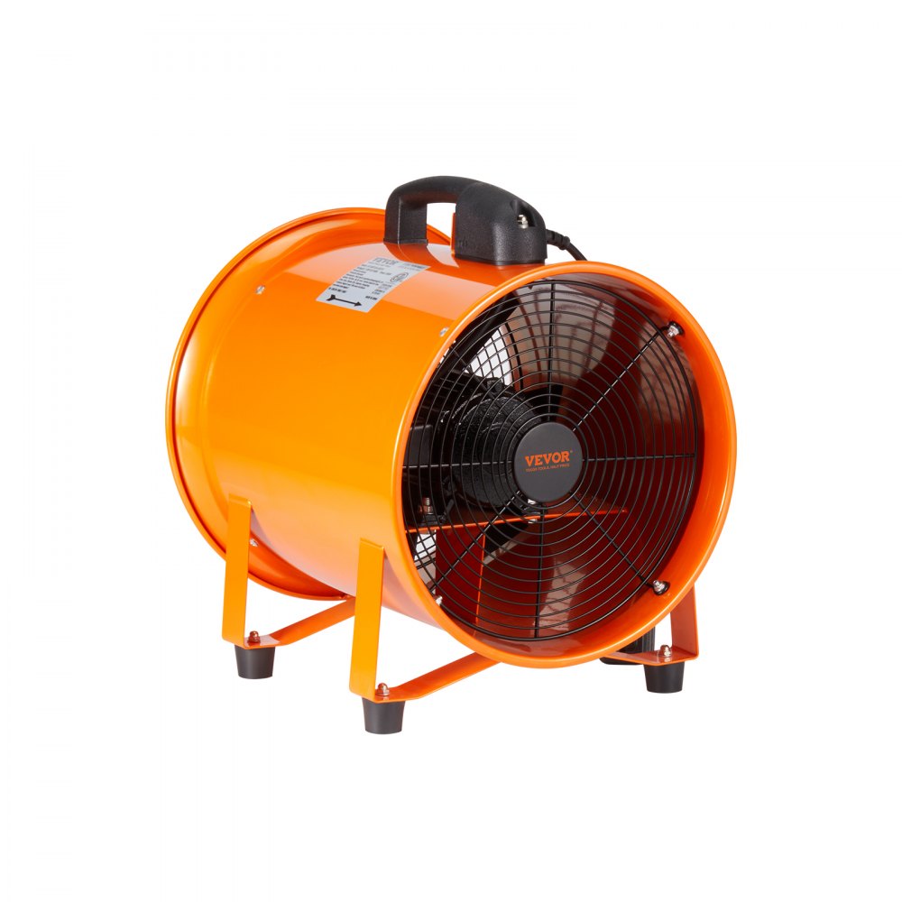 ODDTOOLS Portable Ventilator, 12 inch Heavy Duty Cylinder Fan with 33ft Duct Hose, 585W Strong Shop Exhaust Blower 3198CFM, Industrial Utility Blower for Sucking Dust, Smoke, Smoke Home/Workplace