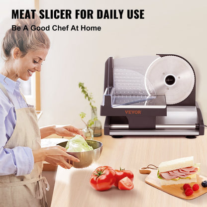 ODDTOOLS 7.5" Meat Slicer 200W Electric Deli Slicer for Meat Veggie Bread