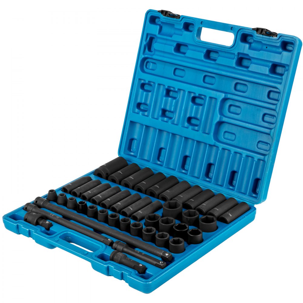 ODDTOOLS Impact Socket Set 1/2 Inches 43 Piece Impact Sockets, Standard Socket Assortment, 1/2 Inches Drive Socket Set 6-Point Sockets Metric 9-30mm (Standard/Deep)