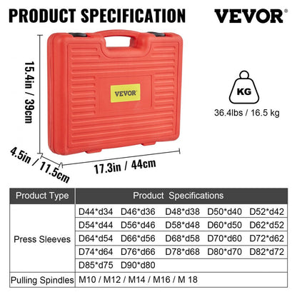 ODDTOOLS 27 PCS Pull and Press Sleeve Kit, 45# Steel Removal Installation Bushes Bearings Tool Kit, Bush Removal Insertion Sleeve Tool Set Works on Most Cars and LCV, HGV Engines