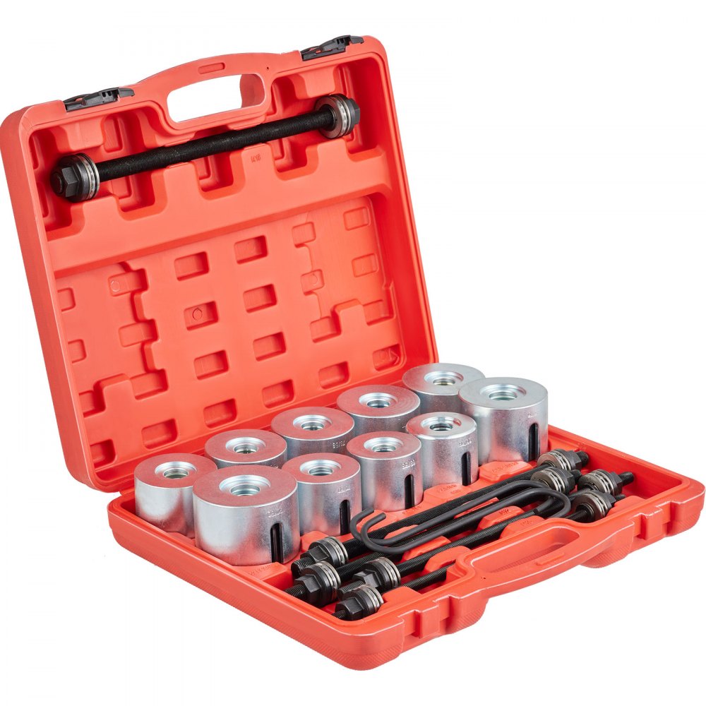 ODDTOOLS 27 PCS Pull and Press Sleeve Kit, 45# Steel Removal Installation Bushes Bearings Tool Kit, Bush Removal Insertion Sleeve Tool Set Works on Most Cars and LCV, HGV Engines