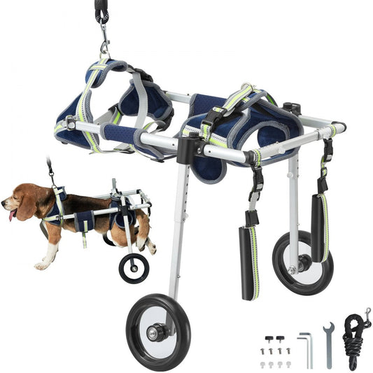 ODDTOOLS 2 Wheels Dog Wheelchair for Back Legs, Pet Wheelchair Lightweight & Adjustable Assisting in Healing,  Dog Cart/Wheelchair for Injured, Disabled, Paralysis, Hind Limb Weak Pet(S)