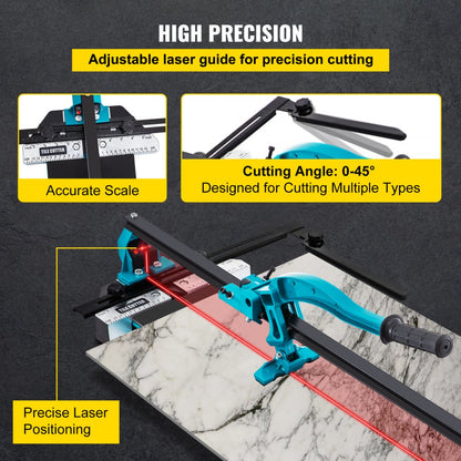 ODDTOOLS 40 Inch Tile Cutter Single Rail Double Brackets Manual Tile Cutter 3/5 in Cap w/Precise Laser Manual Tile Cutter Tools for Precision Cutting (40 Inch)