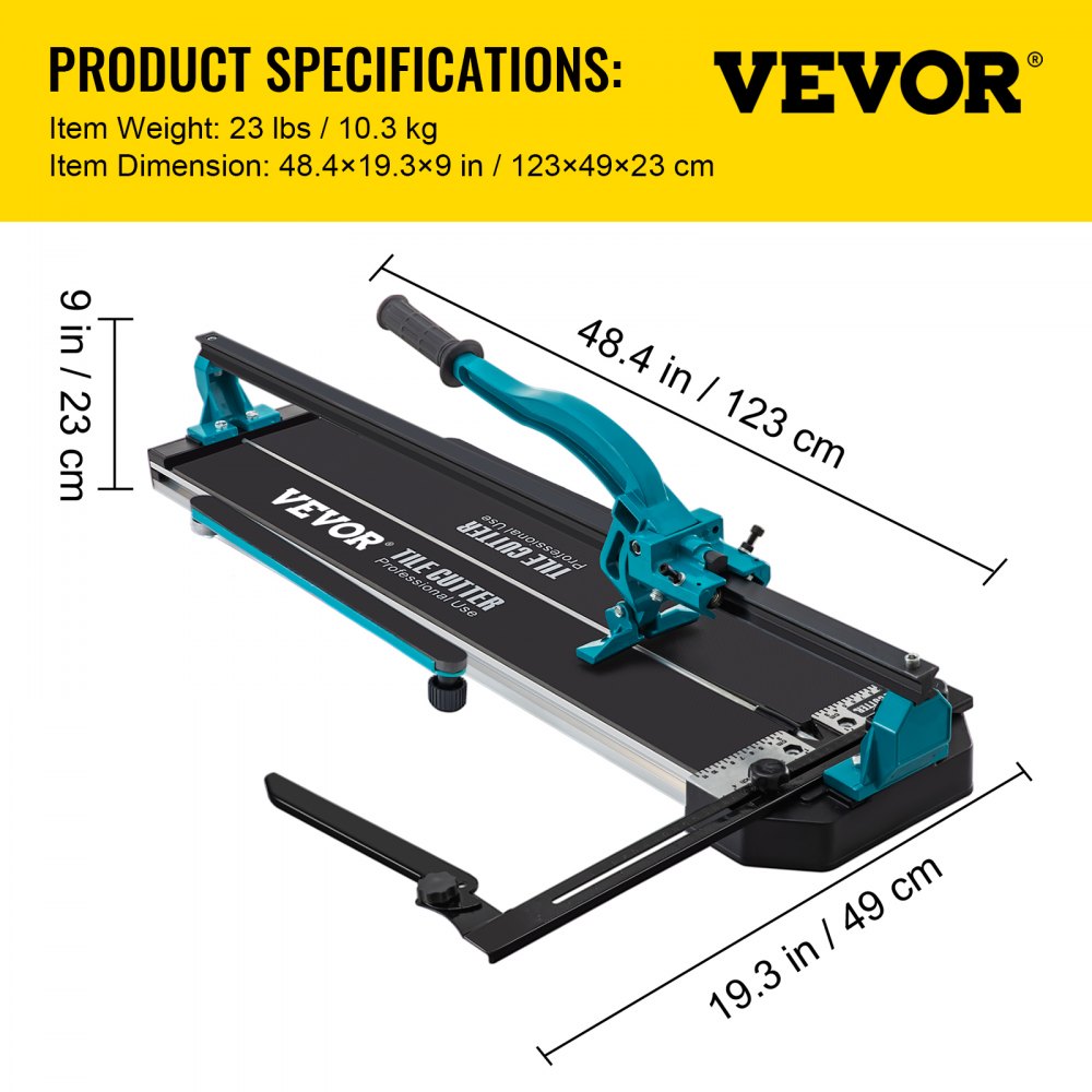 ODDTOOLS 40 Inch Tile Cutter Single Rail Double Brackets Manual Tile Cutter 3/5 in Cap w/Precise Laser Manual Tile Cutter Tools for Precision Cutting (40 Inch)