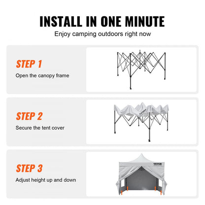 ODDTOOLS 10x10 FT Pop up Canopy with Removable Sidewalls, Instant Canopies Portable Gazebo & Wheeled Bag, UV Resistant Waterproof, Enclosed Canopy Tent for Outdoor Events, Patio, Backyard, Party, Camping