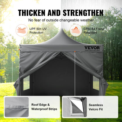 ODDTOOLS 10x10 FT Pop up Canopy with Removable Sidewalls, Instant Canopies Portable Gazebo & Wheeled Bag, UV Resistant Waterproof, Enclosed Canopy Tent for Outdoor Events, Patio, Backyard, Party, Camping