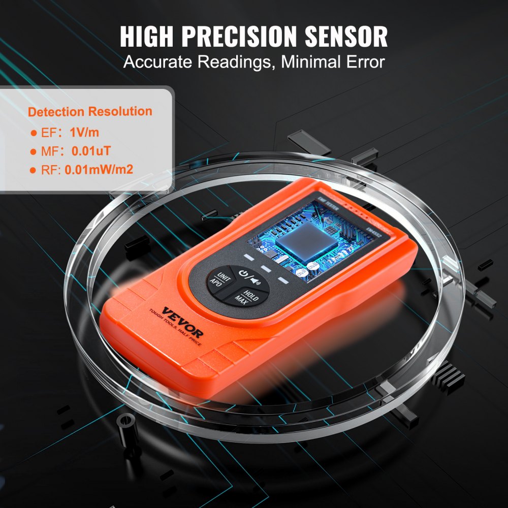 ODDTOOLS 3-in-1 EMF Meter, 5Hz - 3.5GHz, Handheld Rechargeable Electromagnetic Field Radiation Detector, Digital LCD EMF Tester for EF MF RF Home Inspections Outdoor Ghost Hunting Paranormal Equipment