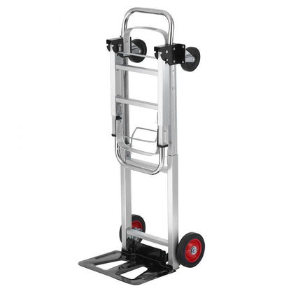 ODDTOOLS Aluminum Folding Hand Truck, 2 in 1 Design 400 lbs Capacity, Heavy Duty Industrial Collapsible cart, Dolly Cart with Rubber Wheels for Transport and Moving in Warehouse, Supermarket, Garden