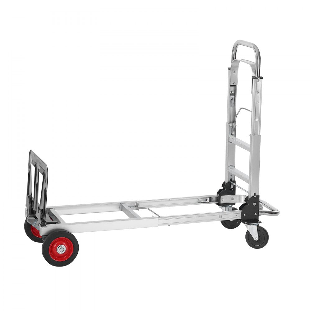 ODDTOOLS Aluminum Folding Hand Truck, 2 in 1 Design 400 lbs Capacity, Heavy Duty Industrial Collapsible cart, Dolly Cart with Rubber Wheels for Transport and Moving in Warehouse, Supermarket, Garden