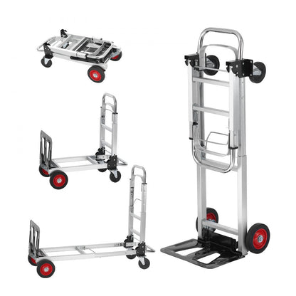 ODDTOOLS Aluminum Folding Hand Truck, 2 in 1 Design 400 lbs Capacity, Heavy Duty Industrial Collapsible cart, Dolly Cart with Rubber Wheels for Transport and Moving in Warehouse, Supermarket, Garden