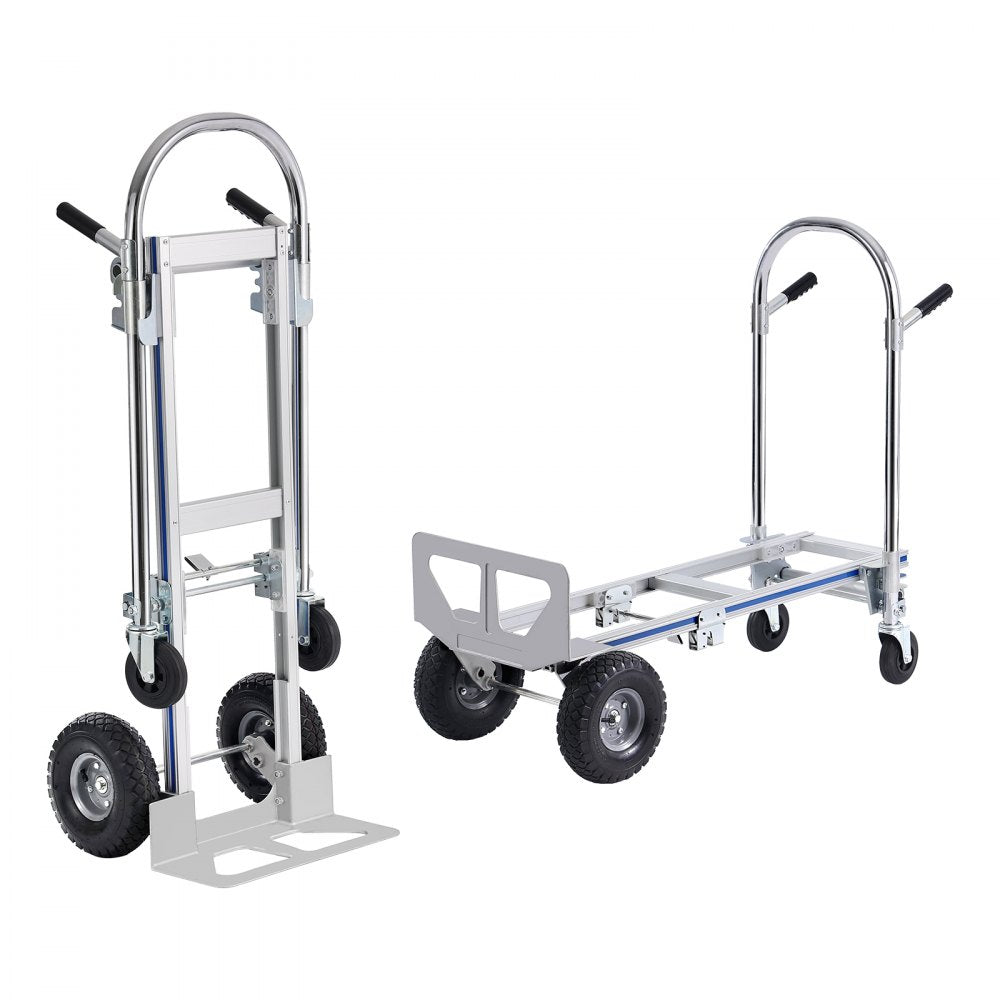 ODDTOOLS Aluminum Hand Truck, 2 in 1, 800 lbs Load Capacity, Heavy Duty Industrial Convertible Folding Hand Truck and Dolly, Utility Cart Converts from Hand Truck to Platform Cart with Rubber Wheels