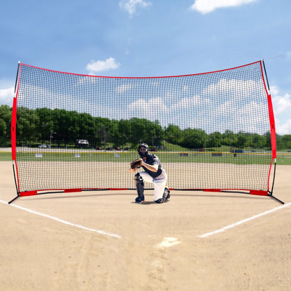 ODDTOOLS Barricade Backstop Net, 16x10 ft Ball Sports Barrier Netting, Portable Practice Equipment with Carry Bag, Protection Screen for Baseball Softball Lacrosse Soccer Hockey Training, for Backyard