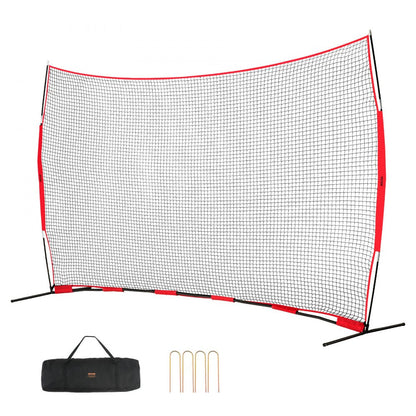 ODDTOOLS Barricade Backstop Net, 16x10 ft Ball Sports Barrier Netting, Portable Practice Equipment with Carry Bag, Protection Screen for Baseball Softball Lacrosse Soccer Hockey Training, for Backyard