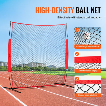 ODDTOOLS Barricade Backstop Net, 7x7 ft Ball Sports Barrier Netting, Portable Practice Equipment with Carry Bag, Protection Screen for Baseball Softball Lacrosse Soccer Hockey Training, for Backyard