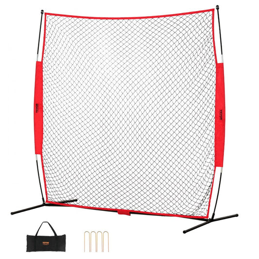 ODDTOOLS Barricade Backstop Net, 7x7 ft Ball Sports Barrier Netting, Portable Practice Equipment with Carry Bag, Protection Screen for Baseball Softball Lacrosse Soccer Hockey Training, for Backyard