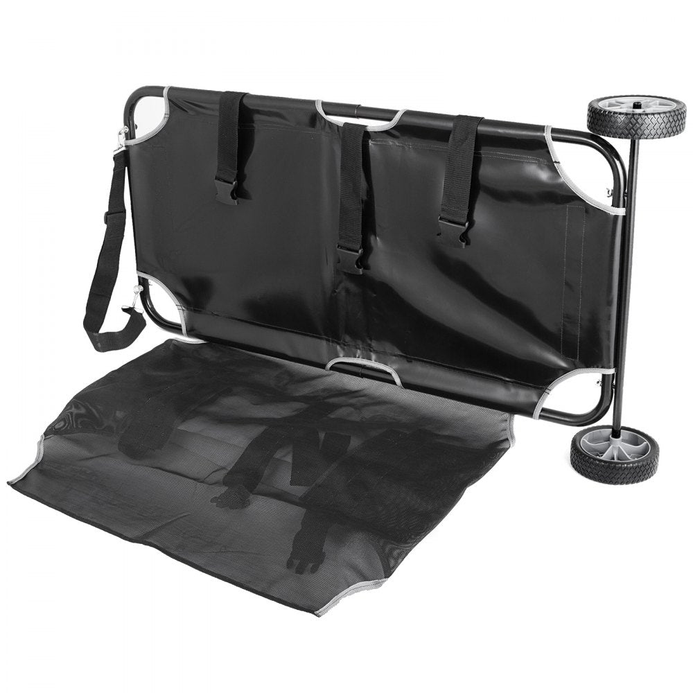 ODDTOOLS Animal Stretcher, 45 x 25 Inch Max. 250 lbs Capacity, Dog Transport Pet Trolley with Wheels, Veterinary Apply for Large Pets, Black