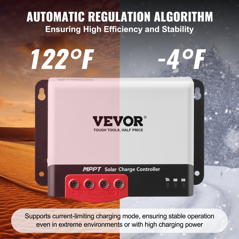 ODDTOOLS 40A MPPT Solar Charge Controller, 12V / 24V Auto DC Input, Solar Panel Regulator Charger with Bluetooth Module, 98% Charging Efficiency for Sealed(AGM), Gel, Flooded and Lithium Battery Charging