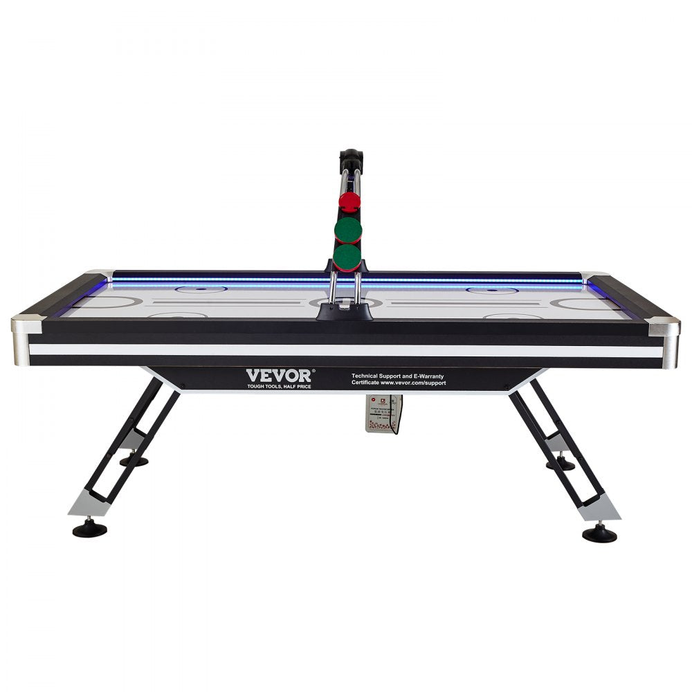 ODDTOOLS Air-Powered Hockey Table, 89" Indoor Hockey Table for Kids and Adults, LED Sports Hockey Game with 2 Pucks, 2 Pushers, and Electronic Score System, Arcade Gaming Set for Game Room Family Home