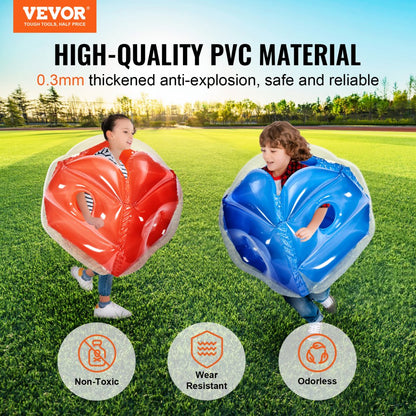 ODDTOOLS Inflatable Bumper Balls 2-Pack, 2FT/0.6M Body Sumo Zorb Balls for Kids, Durable PVC Human Hamster Bubble Balls for Child Outdoor Team Gaming Play, Bumper Bopper Toys for Playground, Yard, Park