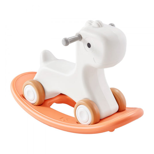 ODDTOOLS 3 in 1 Rocking Horse for Toddlers 1-3 Years, Baby Rocking Horse with Detachable Balance Board and 4 Smooth Wheels, Support up to HDPE Material 80 lbs Kids Ride on Toy, 40° Swinging, Red