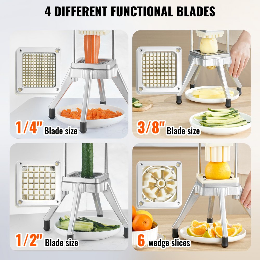 ODDTOOLS Commercial Chopper Commercial Vegetable Chopper with 4 Blades Fruits Dicer