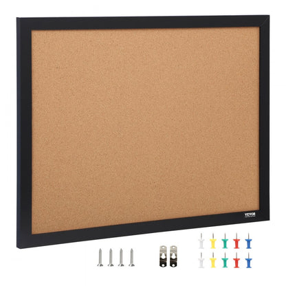 ODDTOOLS Cork Board, 36x24 inches Bulletin Board with MDF Sticker Frame, Vision Board Includes 10 Pushpins, for Display and Decoration in Office Home and School