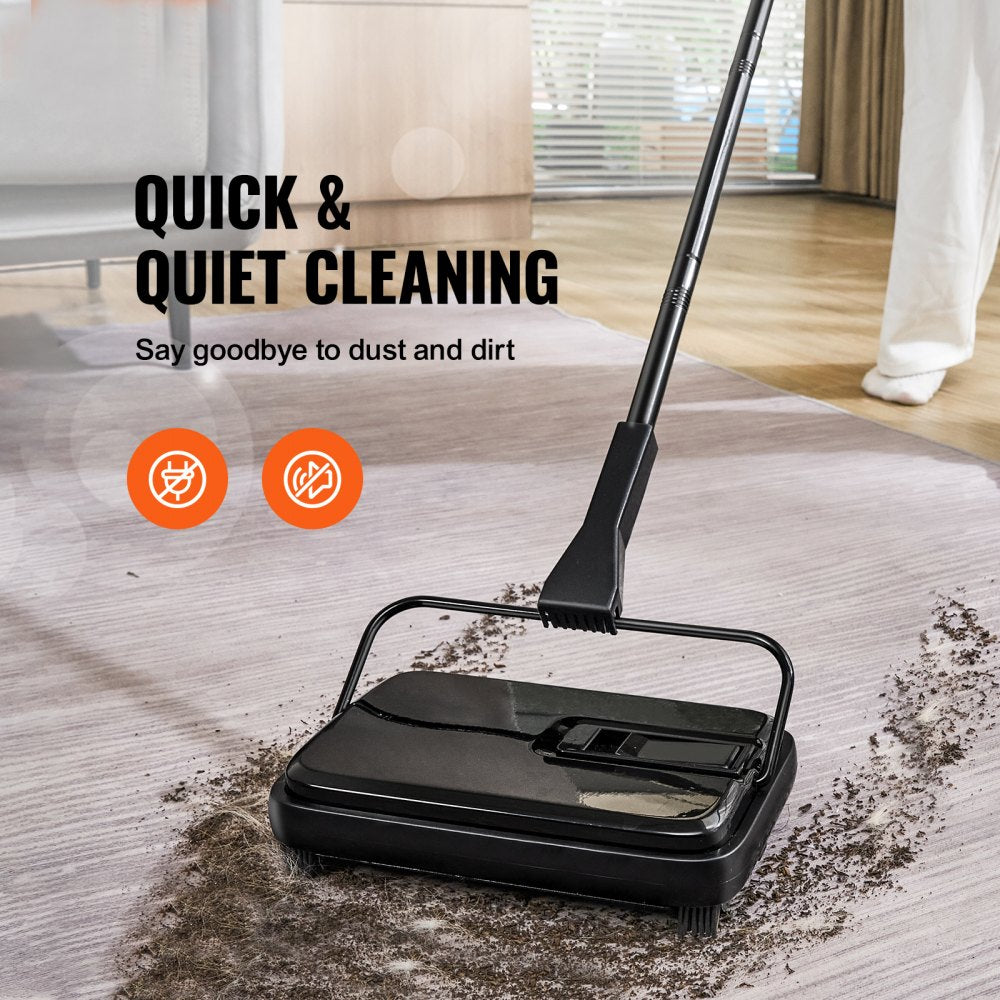 ODDTOOLS Carpet Sweeper, 7.87 in Sweeping Paths, Floor Sweeper Manual Non Electric, 300 ml Dustbin Capacity with Comb for Home Office Rugs Hardwood Surfaces Wood Floors Laminate, Cleans Dust Pet Hair