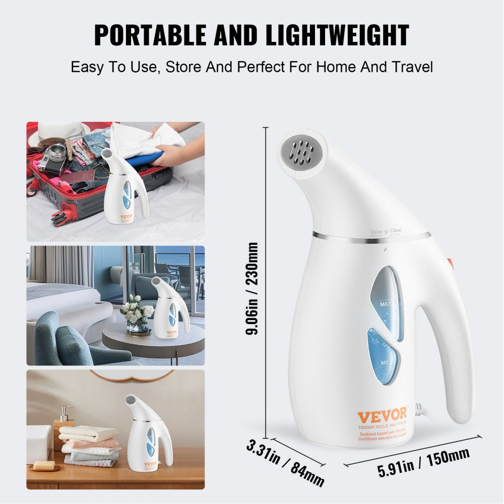 ODDTOOLS Portable Handheld Fabric Steamer, 900W Quick Heat Steamer for Clothes, Wrinkle Remover Clothing Iron Intelligent Controller & Auto-Off & Large Detachable Water Tank, With Gloves