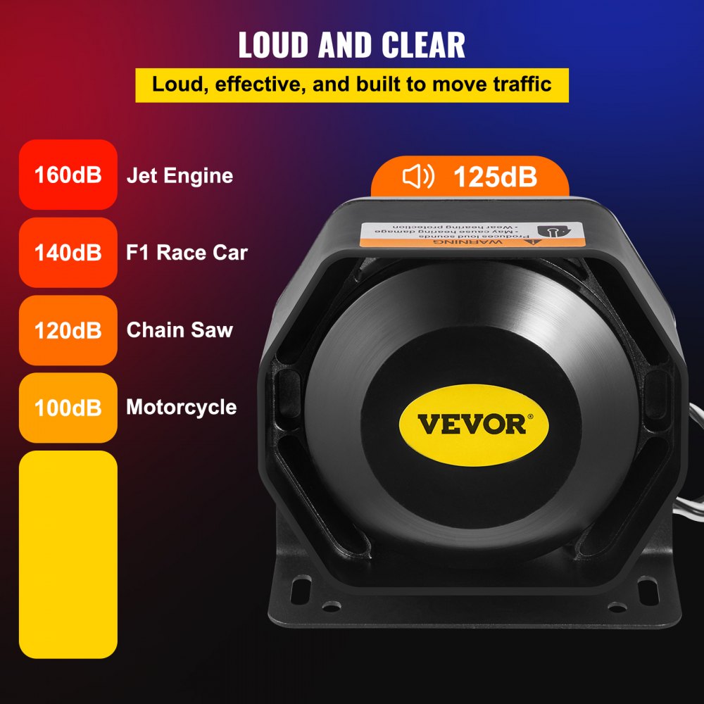 ODDTOOLS200W 9 Sound Loud Car Warning Alarm Fire Horn PA Speaker MIC System