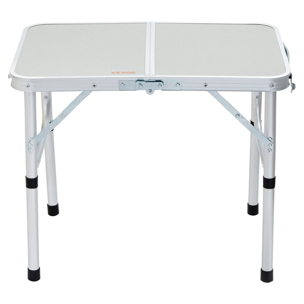 ODDTOOLS Folding Camping Table, Adjustable Height Outdoor Portable Side Tables, Lightweight Fold Up Table, Aluminum & MDF Ultra Compact Work Table, For Cooking, Beach, Picnic, Travel, 24x16 inch, Silver