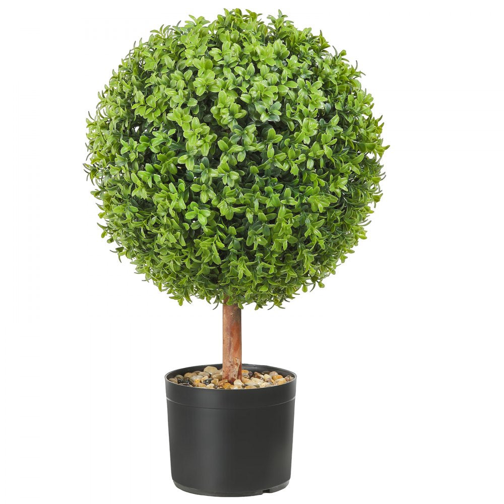 ODDTOOLS 2x Artificial Boxwood Ball Ø40,6cm Garden Deco Boxwood in Flowerpot Ball Artificial Boxwood Ball Artificial Plant made of PE, Wood, PP incl. 4 pcs. Decorative butterflies and 10 pcs. Replacement