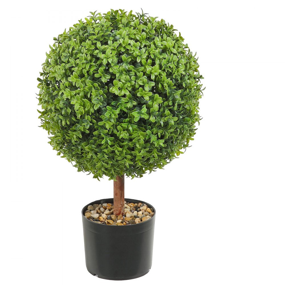 ODDTOOLS 2x Artificial Boxwood Ball Ø40,6cm Garden Deco Boxwood in Flowerpot Ball Artificial Boxwood Ball Artificial Plant made of PE, Wood, PP incl. 4 pcs. Decorative butterflies and 10 pcs. Replacement