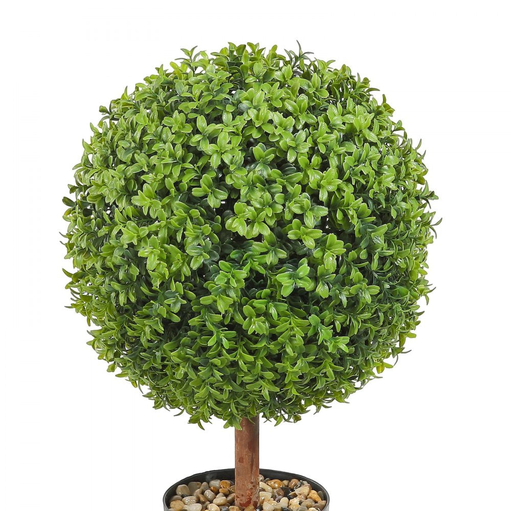 ODDTOOLS 2x Artificial Boxwood Ball Ø40,6cm Garden Deco Boxwood in Flowerpot Ball Artificial Boxwood Ball Artificial Plant made of PE, Wood, PP incl. 4 pcs. Decorative butterflies and 10 pcs. Replacement