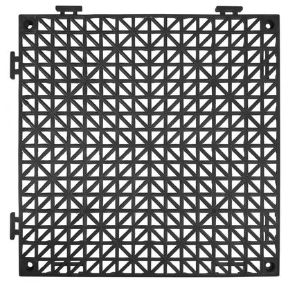 ODDTOOLS Interlocking Tile 50PCS Black, Drainage Tiles 12" x 12" Splicing, Soft PVC Interlocking Drainage Floor Tiles, Non-Slip Drainage Holes for Restroom, Bathroom, Kitchen, Pool, Wet Areas