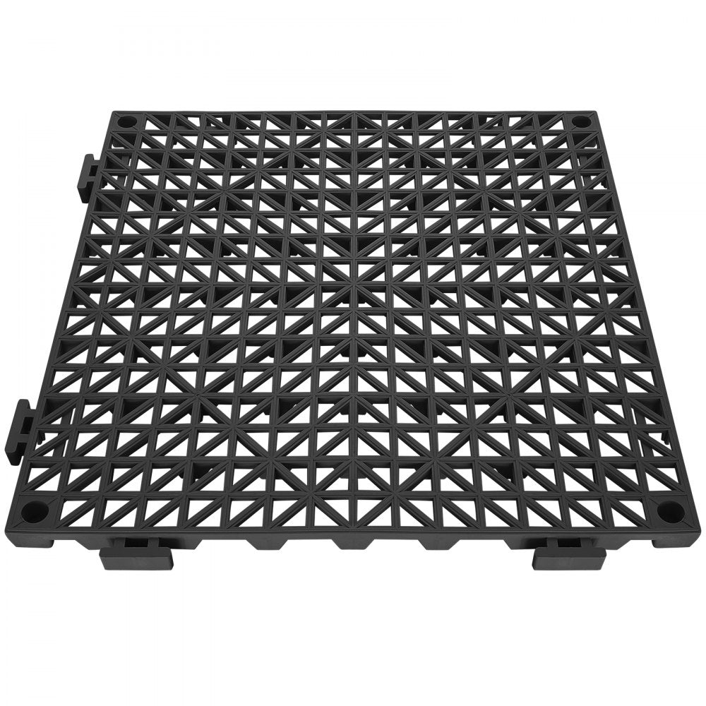 ODDTOOLS Interlocking Tile 50PCS Black, Drainage Tiles 12" x 12" Splicing, Soft PVC Interlocking Drainage Floor Tiles, Non-Slip Drainage Holes for Restroom, Bathroom, Kitchen, Pool, Wet Areas