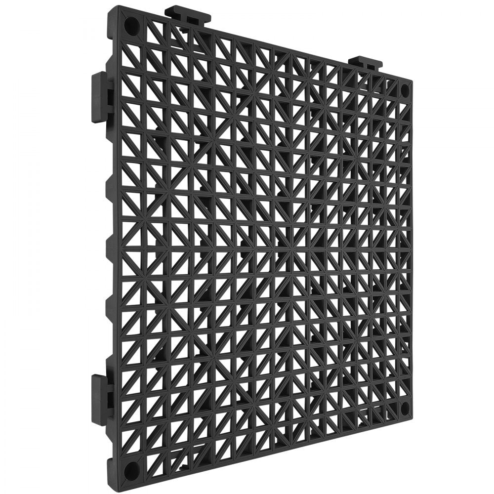 ODDTOOLS Interlocking Tile 50PCS Black, Drainage Tiles 12" x 12" Splicing, Soft PVC Interlocking Drainage Floor Tiles, Non-Slip Drainage Holes for Restroom, Bathroom, Kitchen, Pool, Wet Areas