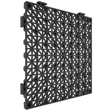 ODDTOOLS Interlocking Tile 50PCS Black, Drainage Tiles 12" x 12" Splicing, Soft PVC Interlocking Drainage Floor Tiles, Non-Slip Drainage Holes for Restroom, Bathroom, Kitchen, Pool, Wet Areas