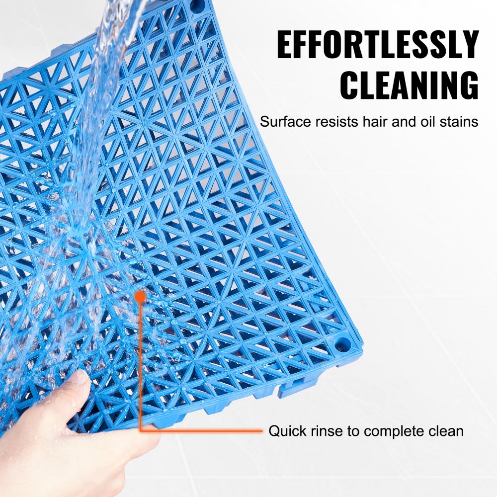 ODDTOOLS Interlocking Tile 50PCS Blue, Drainage Tiles 12" x 12" Splicing, Soft PVC Interlocking Drainage Floor Tiles, Non-Slip Drainage Holes for Restroom, Bathroom, Kitchen, Pool, Wet Areas