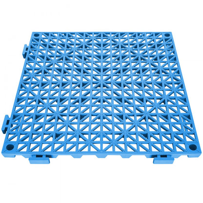 ODDTOOLS Interlocking Tile 50PCS Blue, Drainage Tiles 12" x 12" Splicing, Soft PVC Interlocking Drainage Floor Tiles, Non-Slip Drainage Holes for Restroom, Bathroom, Kitchen, Pool, Wet Areas