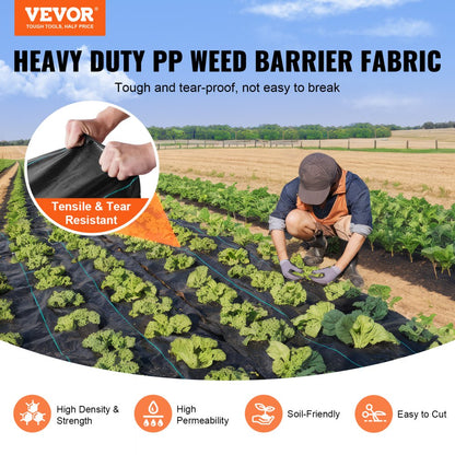 ODDTOOLS Weed Barrier Landscape Fabric 6.5*330FT Heavy Duty Woven Weed Control Mat