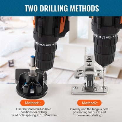 ODDTOOLS 35 mm Concealed Door Hinge Jig, Aluminum Alloy Cabinet Hinge Jig, Accurate Locking Dual Clamp Fixation Hinge Drill Jig with Accessories, Woodworking Tool for Doors Cabinets Hinges Mounting