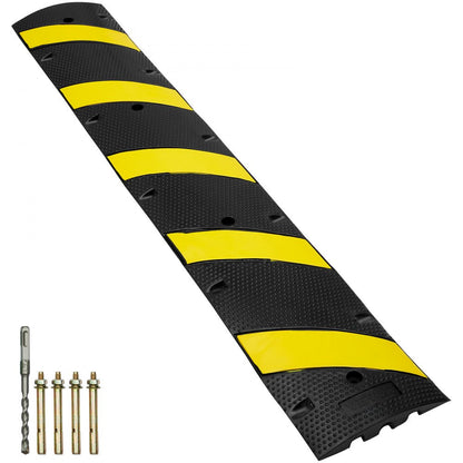 ODDTOOLS 72'' Rubber Speed Bump 2 Channel 22000 lbs Load Heavy Duty Speed Hump