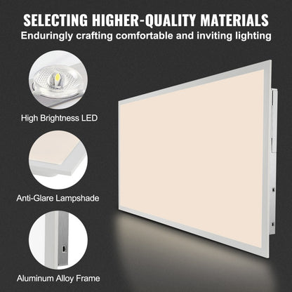 ODDTOOLS 1 Pack 2x4 FT LED Flat Panel Light, 6000LM 50W, Surface Mount LED Drop Ceiling Light Fixture with Adjustable Color Temperature 3500K/4000K/5000K, Ultra Thin for Home Off Tested to UL Standards