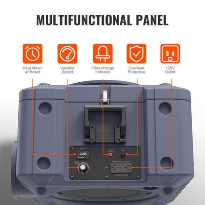 ODDTOOLS Air Scrubber with 3-Stage Filtration, Stackable Negative Air Machine 550 CFM, Air Cleaner with MERV10, Carbon, H13 HEPA, for Home, Industrial and Commercial Use