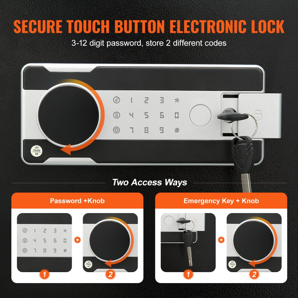 ODDTOOLS 1.7 Cub Depository Safe, Deposit Safe with Drop Slot, Electronic Code Lock and 2 Emergency Keys, 17.71'' x 13.77'' x 13.77'' Business Drop Slot Safe for Cash, Mail in Home, Hotel, Office